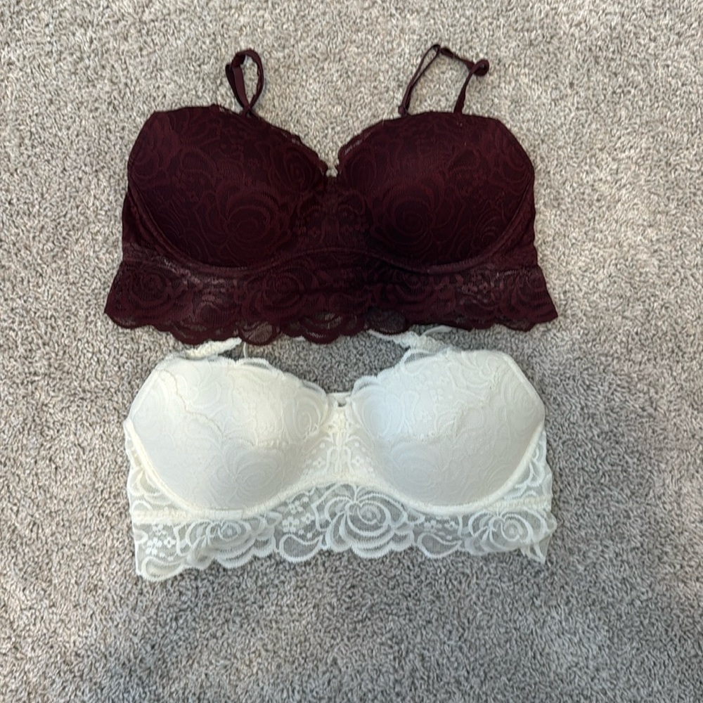 Pink push up lace bralettes - 2